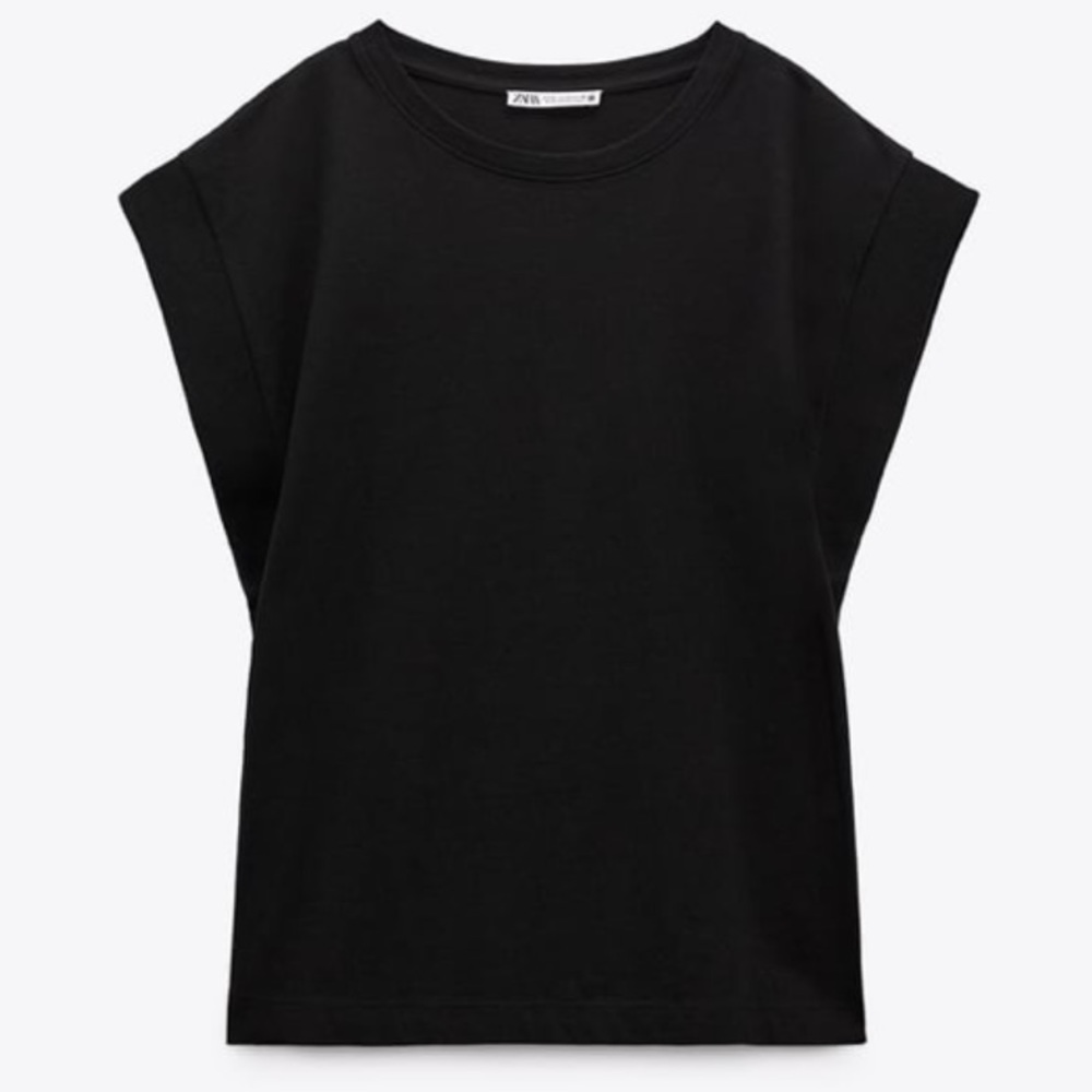 Zara Regular fit dropped sleeve tee